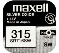 10 x Maxell 315 Pile Batterie Scatola Mercury Free Silver Oxide SR716SW 1.55V