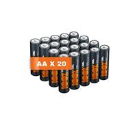 Pile AA - Confezione da 20 Batterie Stilo AA Alcaline 1,5V LR06| 100% PEAKPOWER