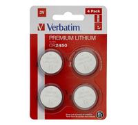 Pile Bottoni - VERBATIM - CR2450 - Litio - Set di 4 - 3V 580 mAh