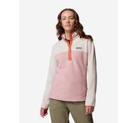 Pile Columbia Benton Springs Half Zip Snap Pull Over II rosa bianco donna - XS