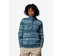 Columbia Donna Benton Springs Stampato Mezzo Snap, Pile Pull Over, Everblue Deschutes Days, M