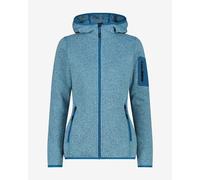 Pile con cappuccio CMP Melange Knit-Tech Heavy Fleece celeste donna - XXS
