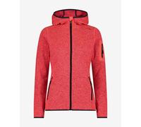 Pile con cappuccio CMP Melange Knit-Tech Heavy Fleece rosso mélange donna - XXL