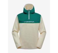 Pile con cappuccio La Sportiva Guidance Sherpa Half Zip verde bianco - M
