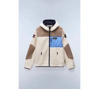 NAPAPIJRI Giacca di pile 'Yupik' blu chiaro / marrone chiaro / bianco naturale Uomo NAPAPIJRI M