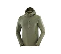 Pile con cappuccio Salomon Essential Lightwarm Full Zip verde - S