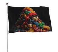 Pile di caramelle colorate bandiera 88,9 x 149,9 cm all'aperto bandiere da giardino su entrambi i lati bandiere di benvenuto banner decorazione per cortile portico prato