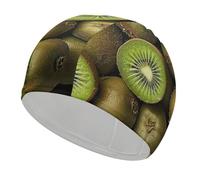 Pile di kiwi, cuffia da nuoto ad alta elasticità, per donne e uomini, resistente e impermeabile, mantiene i capelli asciutti, perfetta per piscina, spiaggia, nuoto