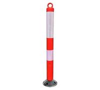 Pile di parcheggio Pali delimitatori con base, coni stradali portatili con collare riflettente bianco(120cm)