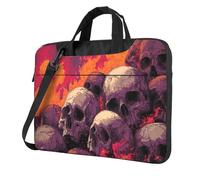 Pile Di Teschi Con Fiamme E Fuoco Laptop Bag Custodia Per Laptop 15.6 Pollice Borse Per Computer Imbottito Copertura Del Manicotto Per Le Donne Uomini