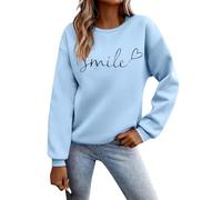 Pile Donna,Felpe,Stampa a Letter Girocollo Maniche Lunghe per Autunno e Inverno Ragazza Abbigliamento per Il Tempo Libero,Cappotto Autunno,S