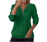 Pile Donna,Tute da Donnas,Abbigliamento Donna,Felpa da donnaes Casuale con Colletto a Imbuto Cerniera Maniche Lunghe e Tasche,Hoodie,Abbigliamento Donnas,02-Green,S