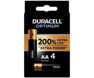Pile Duracell Confezione da 4 pile alcaline AA Duracell Optimum, 1,5 V LR06