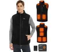 Pile Gilet Riscaldato Uomo con 16000mAh 7.4V Batteria Inclusa, Giubbotto Riscaldante per Uomini, Gilet Riscaldato in Pile per Caccia, Sci e Motociclismo all'Aperto-L