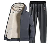 Pile Invernale da Uomo più Tuta Sportiva Casual Spessa in Pile di Agnello Taglie Forti Tute Ginnastica da