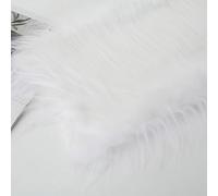 Pile Lungo 12cm Tessuto Di Pelliccia Sintetica Peluche Peloso Per Gnomi Barba Babbo Natale Capelli Decorazione Natale Nano Cosplay Costume Artigianato Fai Da Te(Size:50x50cm,Color:white)