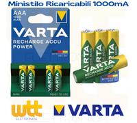 VAR R2U 4X1000 - Batteria NiMh, AAA (micro), 1000 mAh, confezione da 4