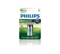Philips, Pile ricaricabili NiMh AAA Micro, 800 mAh, 2 pz.