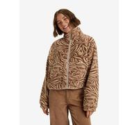 Roxy - Maglione donna in pile con zip - Blurry Cloud Print Parchment Animal Floral Big per Donne in Poliestere Riciclato - Taglia S - Marrone