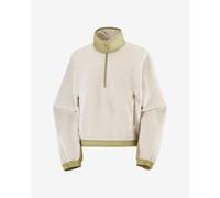 Salomon - Pile corto da donna con mezza zip - Chroma Fleece Crop HZ W Whisper White/Gray Green per Donne - Taglia M - Beige