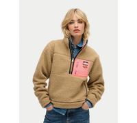 Pile Superdry Vintage Retro Half Zip beige rosa donna - M