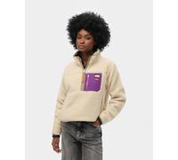 Pile Superdry Vintage Retro Half Zip bianco crema lilla donna - M