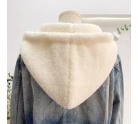 Pile Unisex Staccabile Cappotto Bottoni Su Cappello Finta con Cappuccio Colletto
