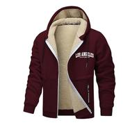 Pile Uomo, Giacca in Pile con Cappuccio e Cerniera Intera, Pesante, Calda e Foderata, per l'inverno all'aperto, vestibilità Comoda e Fredda (M)