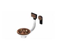 Piletta basket universale per lavello cucina Ø 114 mm con troppo pieno PVD rame