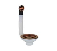 Piletta basket universale per lavello cucina Ø 114 mm con troppo pieno PVD rame