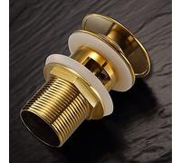 Piletta click clack automatica universale 1" 1/4 per lavabo bagno, bidet, pop up ottone colore oro, doratura resistente, corpo filettato 40 mm, con foro troppopieno