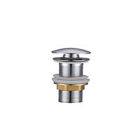 Piletta click clack automatica universale 1" 1/4 per lavabo, bidet, pop up grigio argento cromato inox resistente, senza foro troppopieno