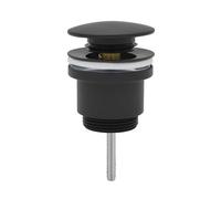 Piletta click clack con troppo pieno, attacco universale G 1/4”, in Ottone con finitura Nera opaca