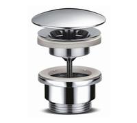 Piletta click clack in ottone cromato universale con e senza troppo pieno 1"1/4