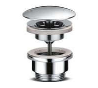 Piletta click clack in ottone cromato universale con e senza troppo pieno 1"1/4