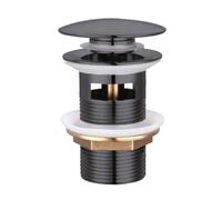 PILETTA CLICK CLACK LAVABO LAVANDINO UNIVERSALE 1/4" POP UP TAPPO DI SCARICO NER