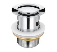 Piletta Click Clack per Lavabo in Ottone Cromato Universale Ø 32 mm | Meccanismo a Pressione con Facile Installazione e Guarnizioni Incluse