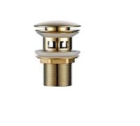 Piletta Click Clack Scolapiatti for lavabo in oro lucido Resistente alla corrosione Facile da pulire Pulsante pop-up for hotel con foro tondo(Light Gold-1)