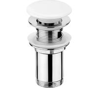 Piletta Click-Clack tonda per lavabo e bidet in ceramica bianca Bianco