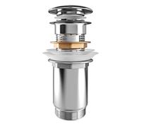 Piletta Click-Clack Universale 11 Cm In Ottone Cromato Scarico Lavabo E Bidet Con O Senza Troppopieno Apertura A Pressione Pratica E Design Elegante