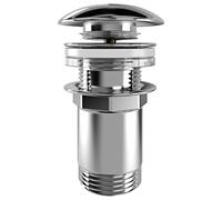 Piletta Click-Clack Universale 6.6 Cm In Ottone Cromato Compatibile Con Lavabo E Bidet Con O Senza Troppopieno Design Moderno E Apertura A Pressione
