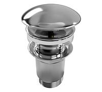 Piletta Click-Clack Universale 6.6 Cm In Ottone Grigio Cromato Compatibile Con Lavabo E Bidet Con O Senza Troppopieno Design Moderno E Apertura A Pressione