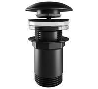 Piletta Click-Clack Universale 6.6 Cm In Ottone Nero Opaco Compatibile Con Lavabo E Bidet Con O Senza Troppopieno Design Moderno E Apertura A Pressione