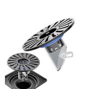 Piletta Di Scarico A Pavimento Per Doccia - Finitura Cromata, Scolo Liquidi, Disco Di Raccolta Residui | Scolo Piastrelle Affidabile E Duraturo, Inserto Antiruggine Per Canale D'acqua, Parte Superiore