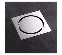 Piletta di scarico a pavimento Scarichi a pavimento Scarico a in ottone nero con copertura for Doccia Spingere verso il basso Tappo di scarico for doccia da bagno antiodore(Brushed nickel)