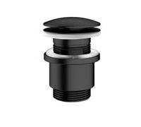 Piletta di scarico click clack con troppo pieno nero opaco in ottone