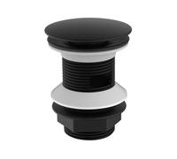 Piletta di scarico click-clack con troppo pieno nero opaco Nero