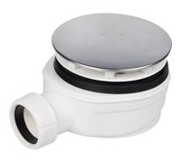 Piletta di scarico per piatto doccia ribassata mm.90 tappo in acciaio inox 120 m