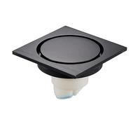 Piletta Doccia A Pavimento Griglie di scarico for pavimento quadrate con inserto for piastrelle da 4' Scarico for doccia bagno invisibile in ottone for(Noir)