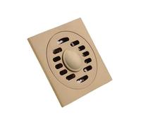 Piletta Doccia A Pavimento Scarichi a pavimento Ottone spazzolato dorato 10×10 CM Accessori for il bagno Doccia quadrata Scarico a Sifone Griglia for rifiuti con filtro for capelli(C)